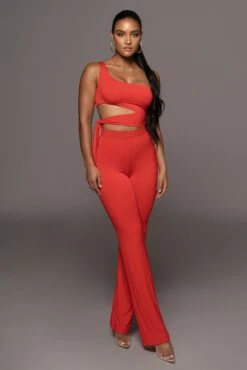 Jluxbasix Red Not So Yoga Pants -Jluxlabel Dress Shop PRODUCT OCT32022 PART2 92