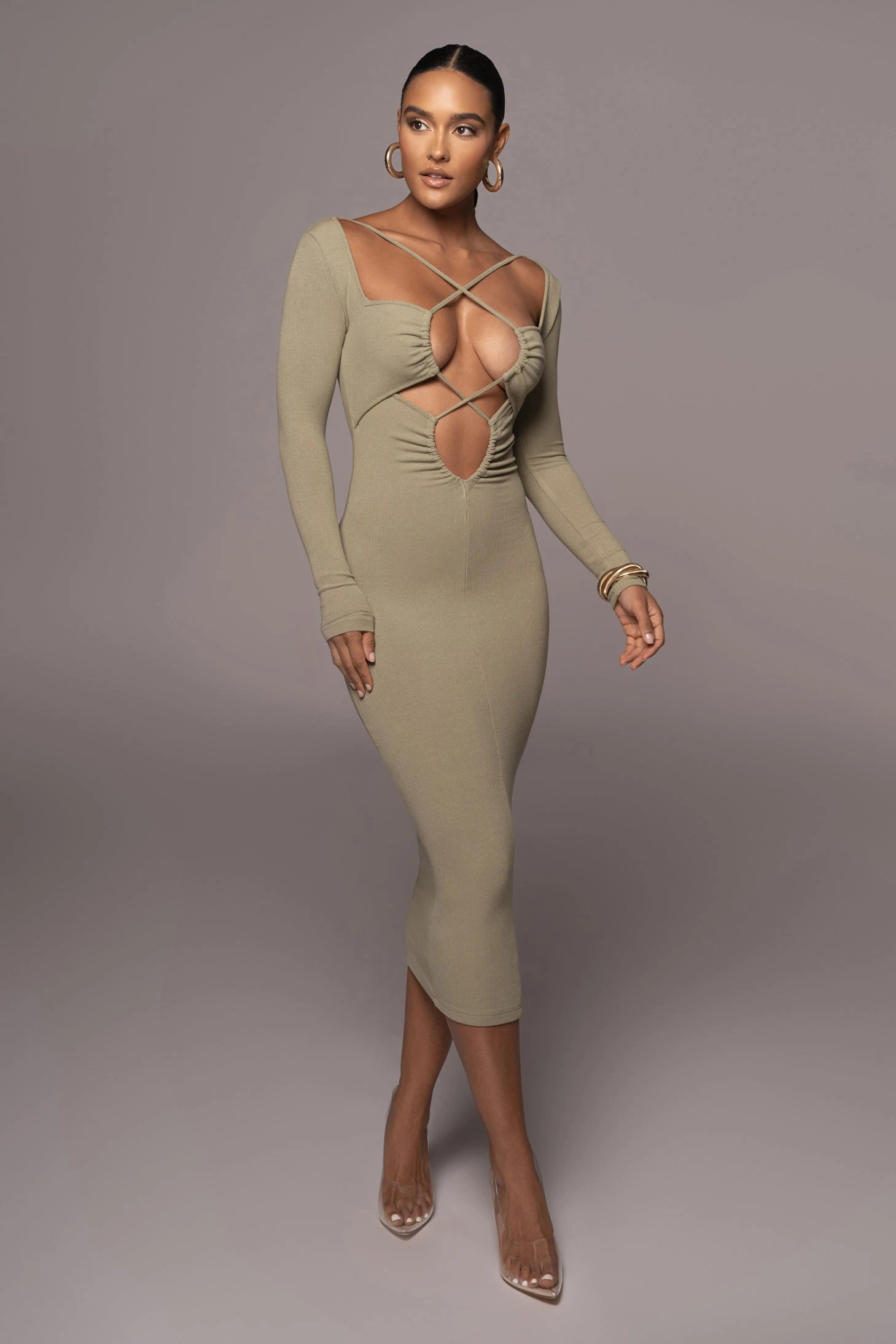 Olive Mesmerize Midi Dress 3 Olive Mesmerize Midi Dress