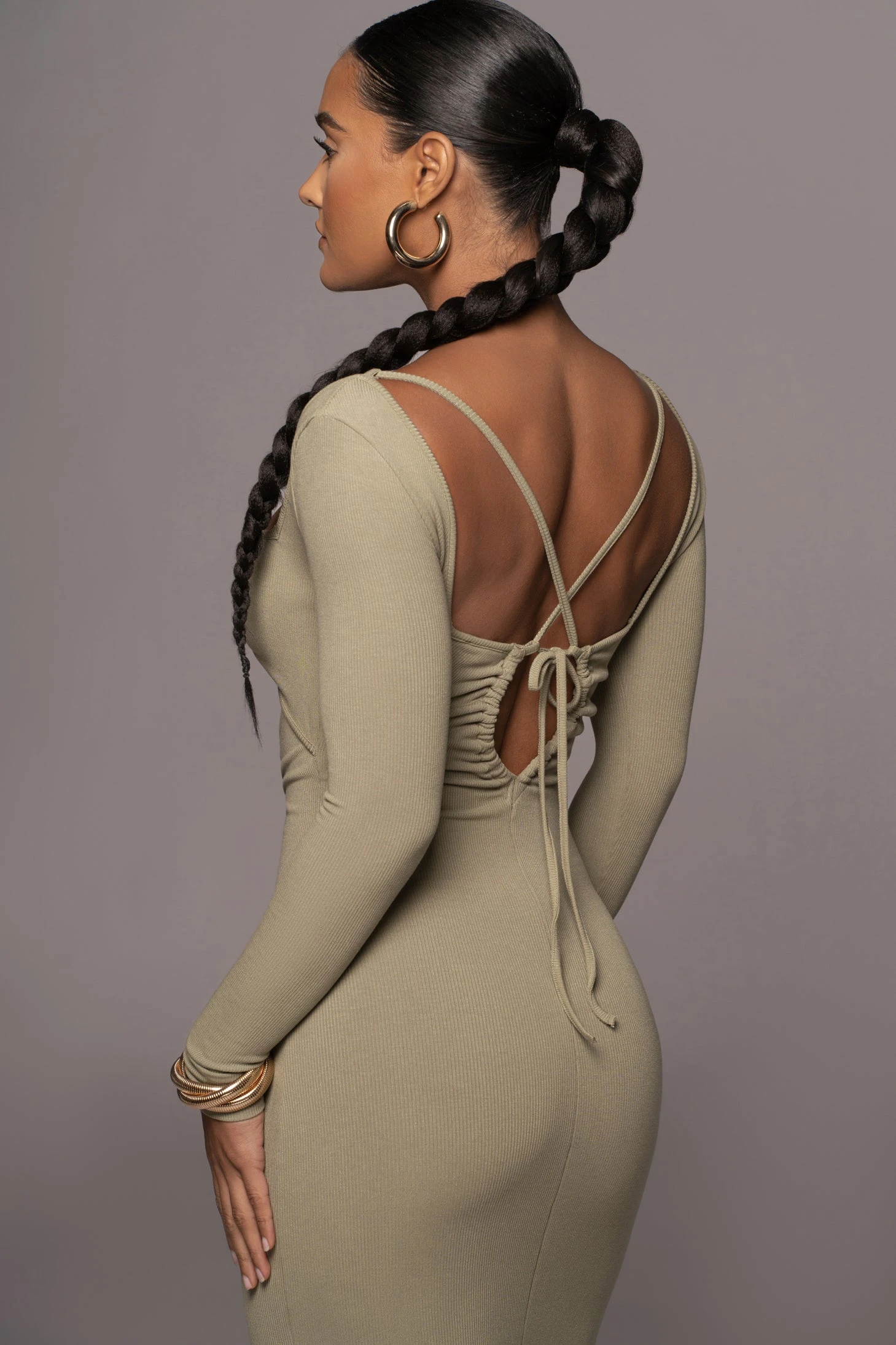 Olive Mesmerize Midi Dress 14 Olive Mesmerize Midi Dress - Image 12