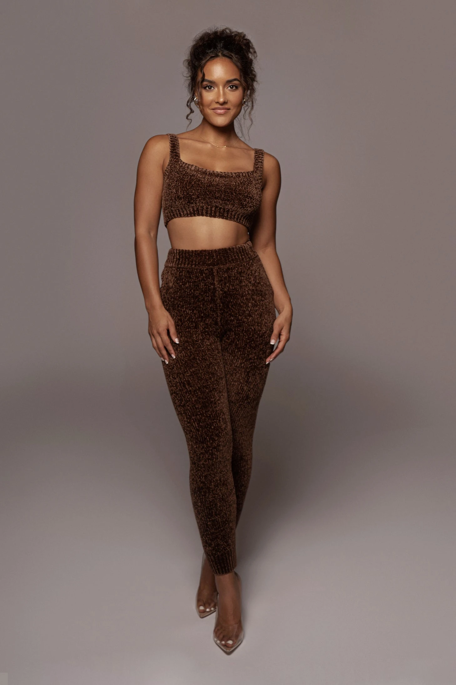 Chocolate Gemma Crop Chenille Top 5 Chocolate Gemma Crop Chenille Top - Image 3