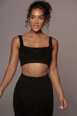 Black Gemma Crop Chenille Top -Jluxlabel Dress Shop PRODUCT SEPT272021 281 e17f1339 d49f 4071 b603 ee23752e6576