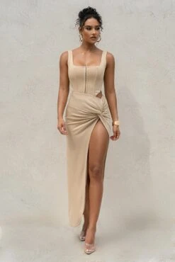 Beige More Than Friends Corset -Jluxlabel Dress Shop PRODUCT SEPT92022 KNITS 60