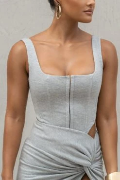 Grey More Than Friends Corset -Jluxlabel Dress Shop PRODUCT SEPT92022 KNITS 83