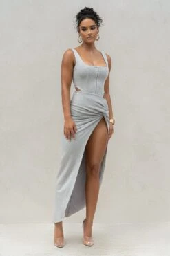 Grey More Than Friends Corset -Jluxlabel Dress Shop PRODUCT SEPT92022 KNITS 84