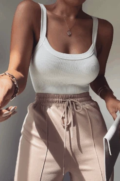 Ivory Akito Ribbed Bodysuit -Jluxlabel Dress Shop PRODUCTSIZE 90