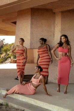 Peach Nikole Ribbed Skirt Set 40 Peach Nikole Ribbed Skirt Set -Jluxlabel Dress Shop SUMMER4 40 ac878570 e85a 4a55 9176 d174b1b9d228