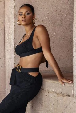 Black Nikole Ribbed Skirt Set 23 Black Nikole Ribbed Skirt Set -Jluxlabel Dress Shop SUMMER4 58