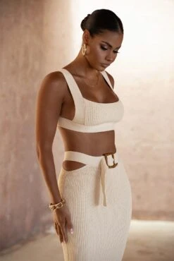 Ivory Nikole Ribbed Skirt Set 37 Ivory Nikole Ribbed Skirt Set -Jluxlabel Dress Shop SUMMER4 7