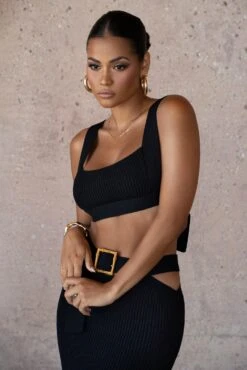 Black Nikole Ribbed Skirt Set 31 Black Nikole Ribbed Skirt Set -Jluxlabel Dress Shop SUMMER4 PRODUCT 13