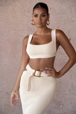 Ivory Nikole Ribbed Skirt Set 24 Ivory Nikole Ribbed Skirt Set -Jluxlabel Dress Shop SUMMER4 PRODUCT 24