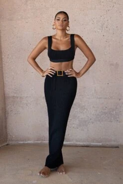 Black Nikole Ribbed Skirt Set 32 Black Nikole Ribbed Skirt Set -Jluxlabel Dress Shop SUMMER4 PRODUCT 4