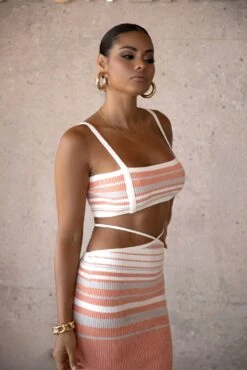 Peach Cutting Ties Skirt Set 14 Peach Cutting Ties Skirt Set -Jluxlabel Dress Shop SUMMER4 PRODUCT 41