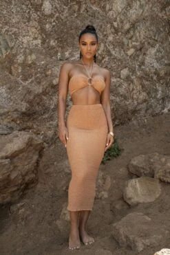 Camel Lana Smocked Skirt Set 22 Camel Lana Smocked Skirt Set -Jluxlabel Dress Shop SUMMER5 PART1 87