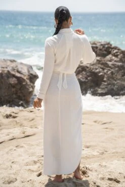 White Saylor Linen Sarong -Jluxlabel Dress Shop SUMMER5 PART2 86