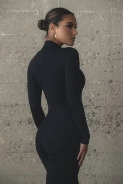 Black Galilea High Neck Jumpsuit -Jluxlabel Dress Shop WINTER2021 PART1 273