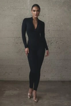 Black Galilea High Neck Jumpsuit -Jluxlabel Dress Shop WINTER2021 PART1 277